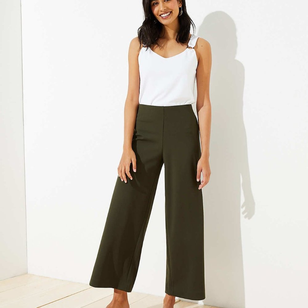 Brand New LOFT Petite Pull On Wide Leg Pants